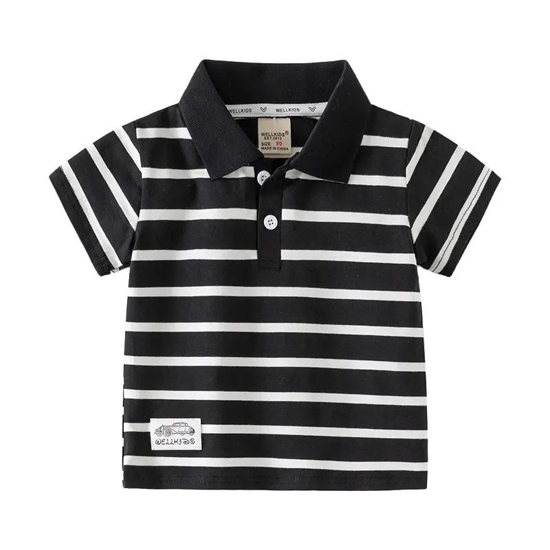 Children Striped Polo Shirt Navy White 2026 - Image 7