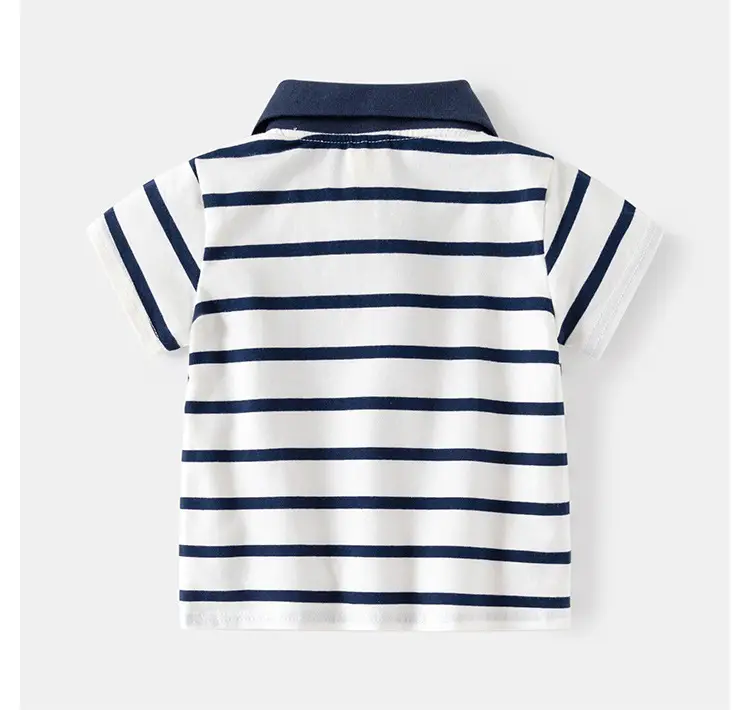 Children Striped Polo Shirt Navy White 2026 — feature 10