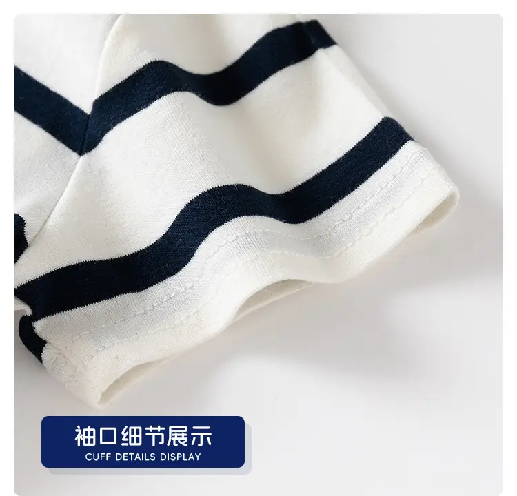 Children Striped Polo Shirt Navy White 2026 — feature 12