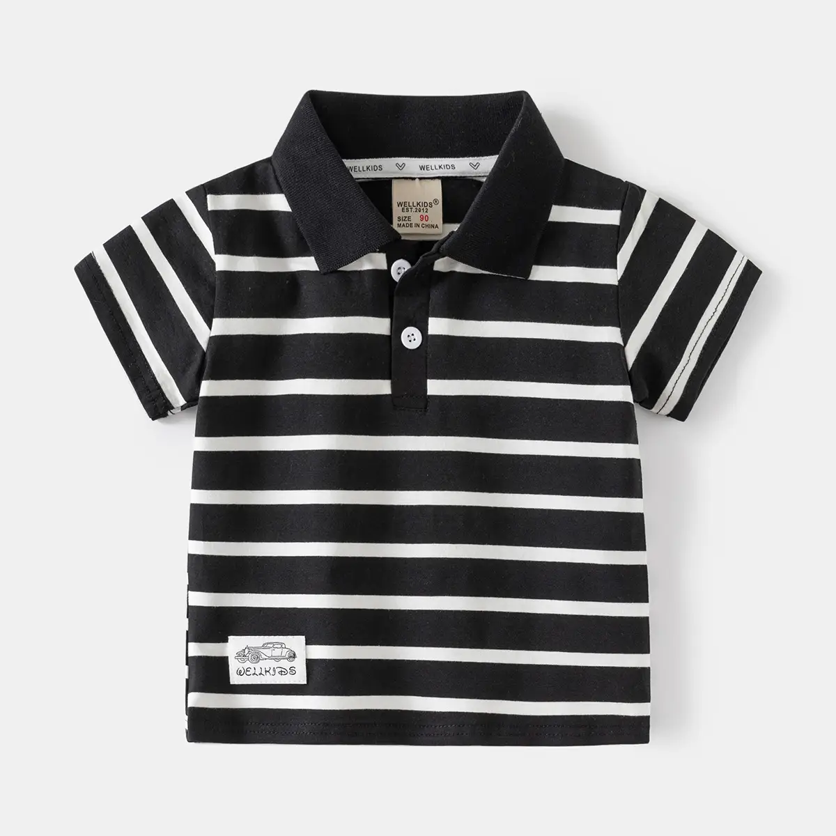 Children Striped Polo Shirt Navy White 2026 - Image 2
