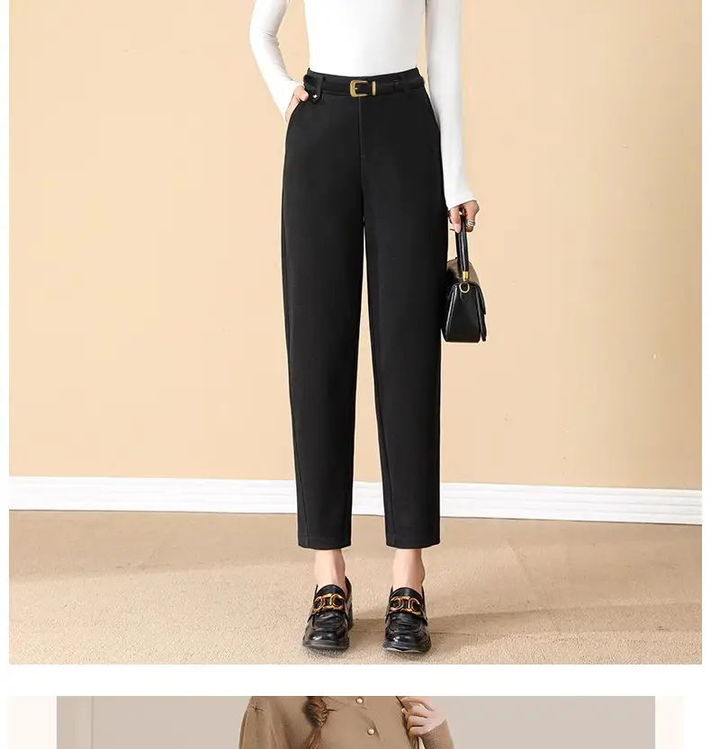 Women's Korean Style Brown Cowhide Belt with Gold Buckle — feature 7