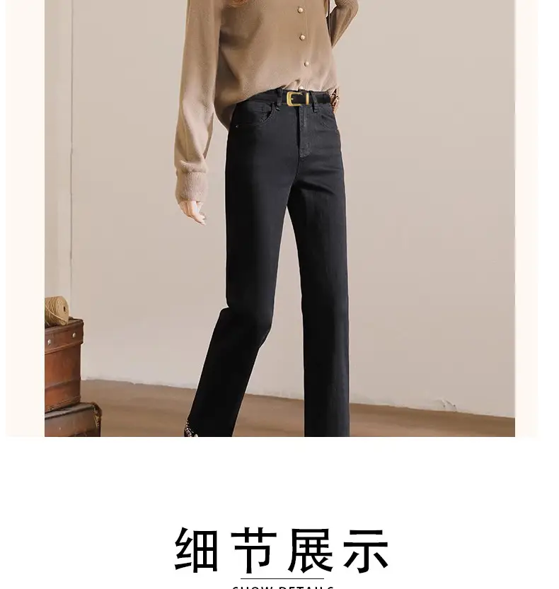 Women's Korean Style Brown Cowhide Belt with Gold Buckle — feature 8