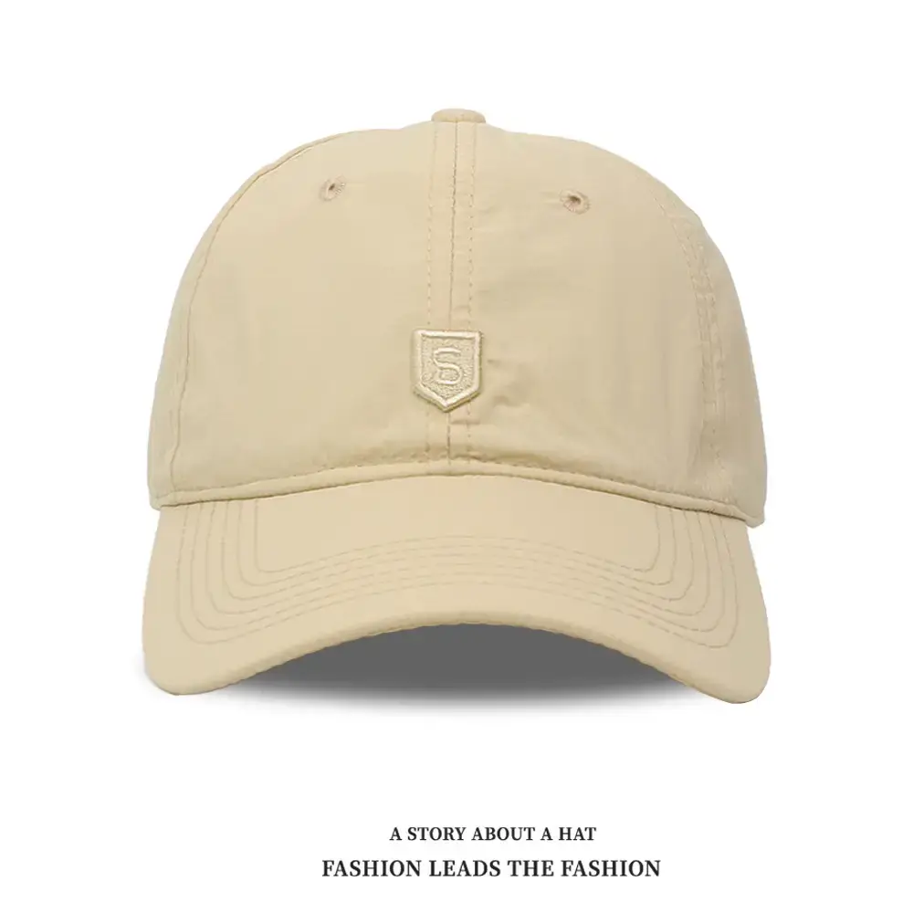 Women Beige Letter Embroidered Baseball Cap with Curved Bristles - Image 3
