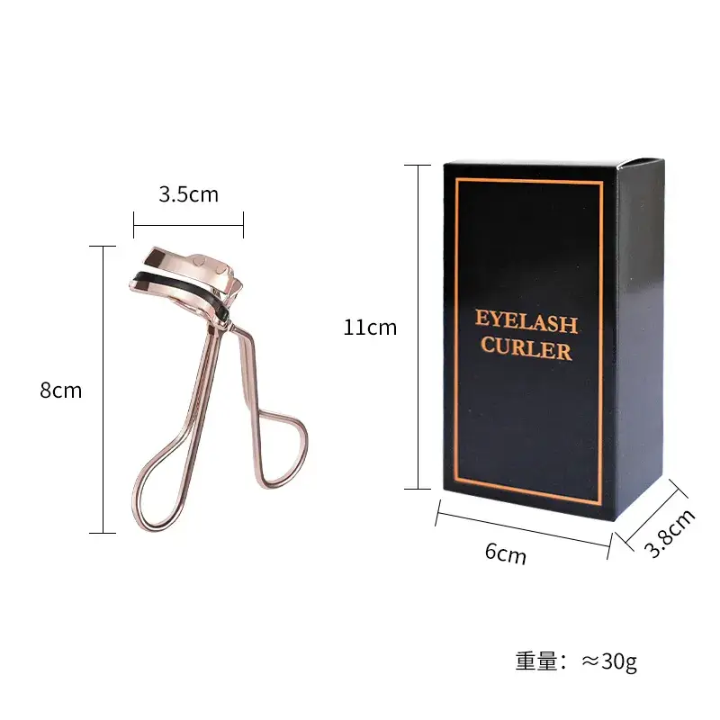 Stainless Steel Eyelash Curler with Clip & 10cm Storage Bag