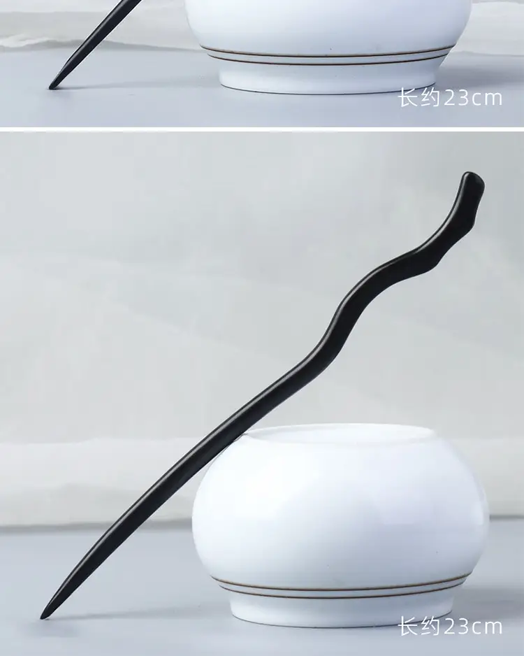Elongated Hairpin Ancient Style Ebony Chopsticks — feature 8