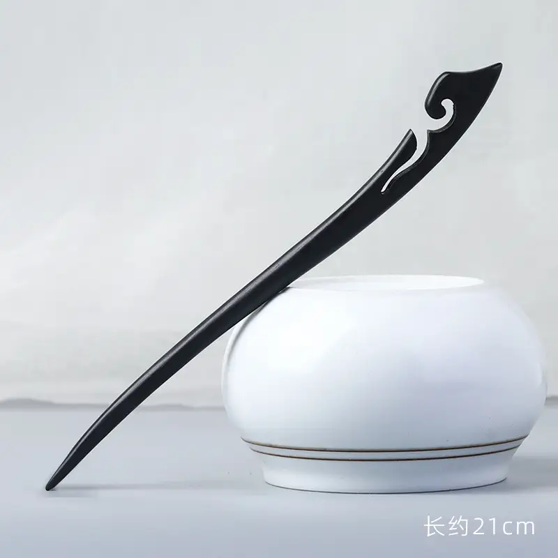 Elongated Hairpin Ancient Style Ebony Chopsticks - Image 10