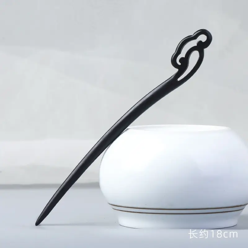 Elongated Hairpin Ancient Style Ebony Chopsticks - Image 11