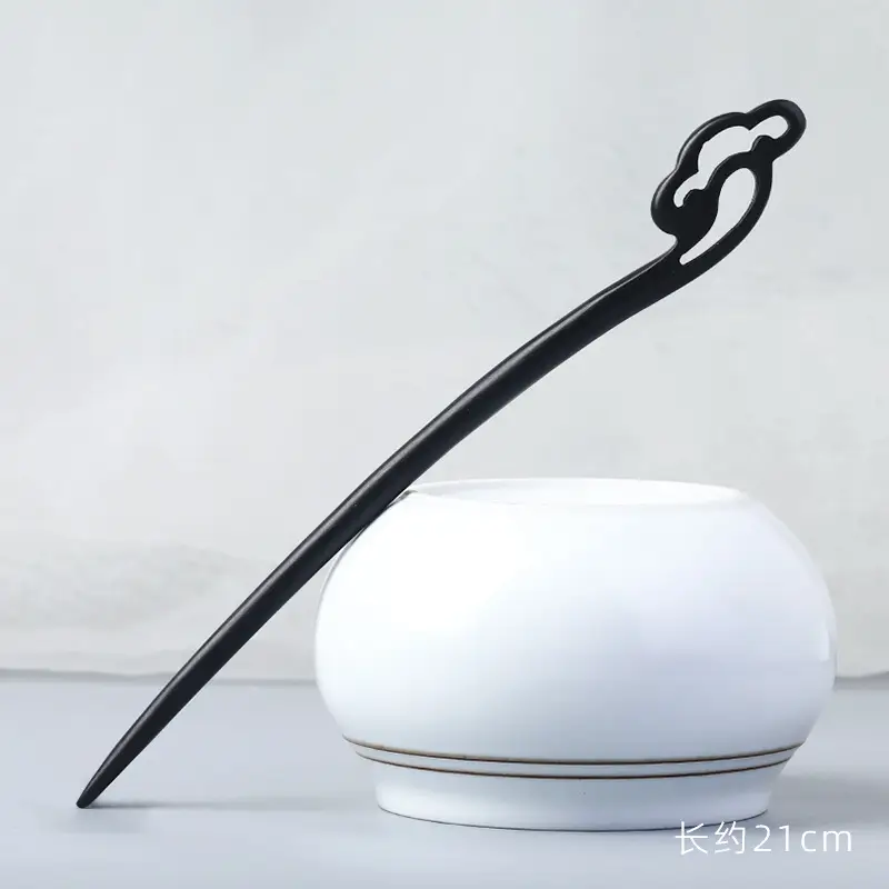 Elongated Hairpin Ancient Style Ebony Chopsticks - Image 12
