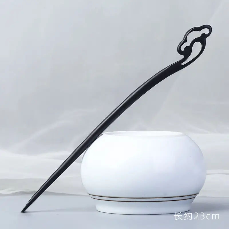 Elongated Hairpin Ancient Style Ebony Chopsticks - Image 13