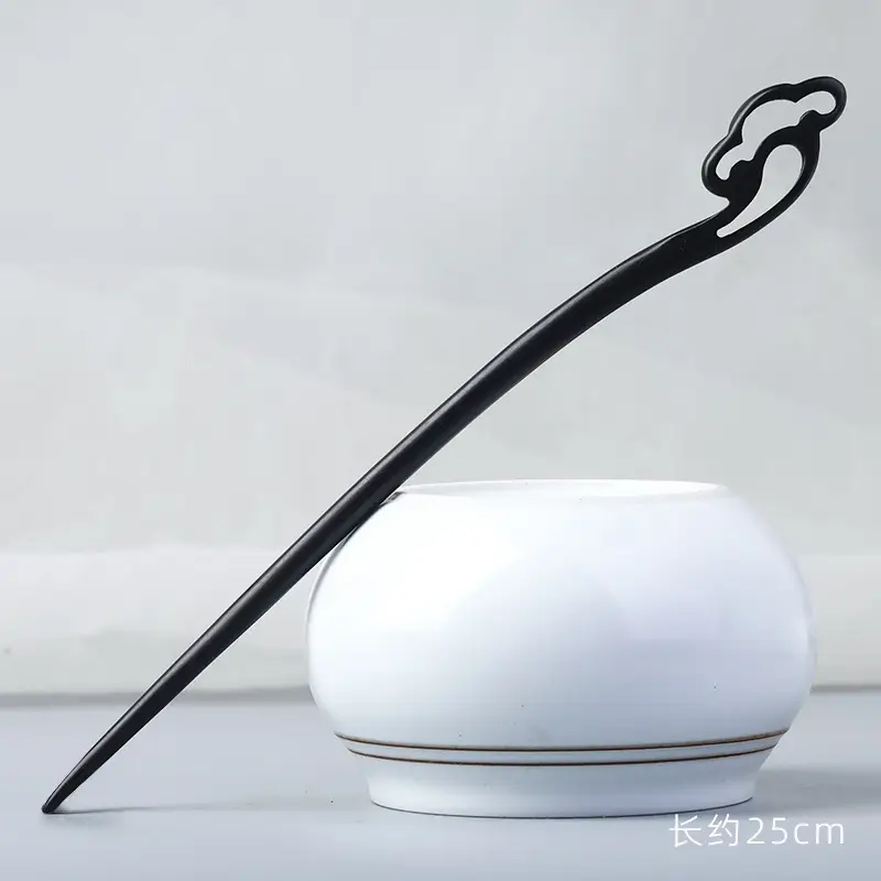 Elongated Hairpin Ancient Style Ebony Chopsticks - Image 14
