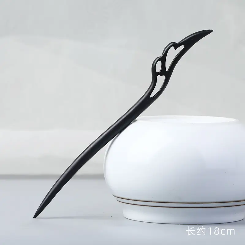 Elongated Hairpin Ancient Style Ebony Chopsticks - Image 15