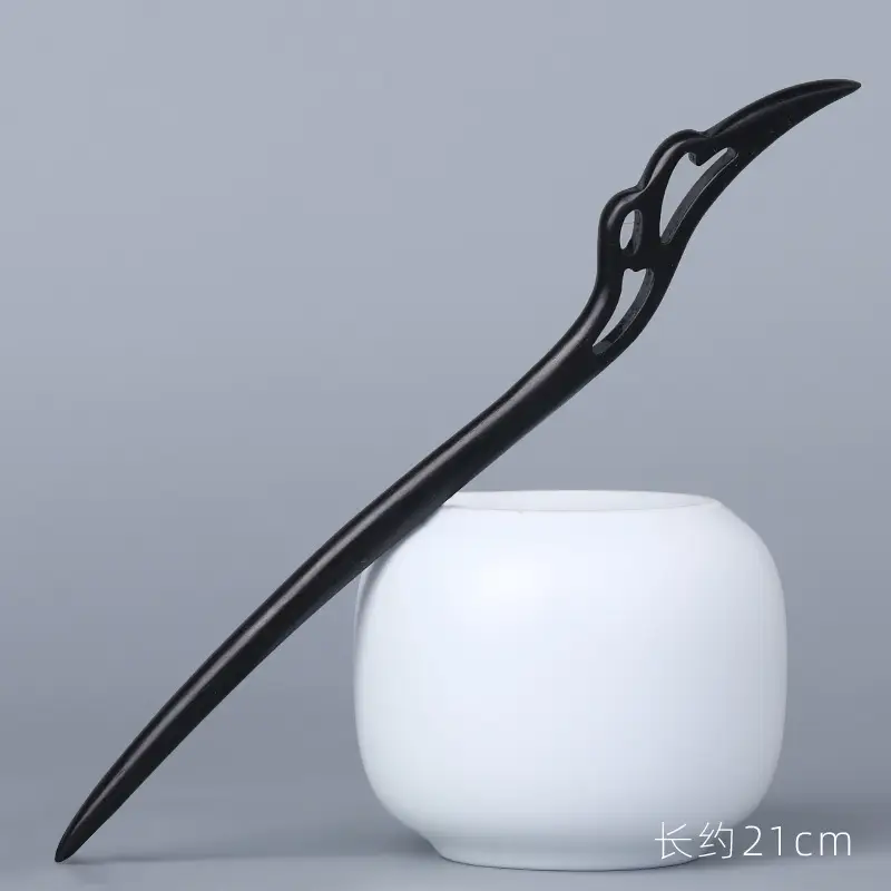 Elongated Hairpin Ancient Style Ebony Chopsticks - Image 16