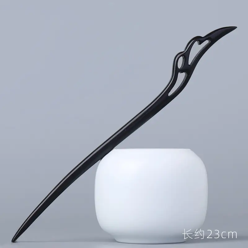 Elongated Hairpin Ancient Style Ebony Chopsticks - Image 17