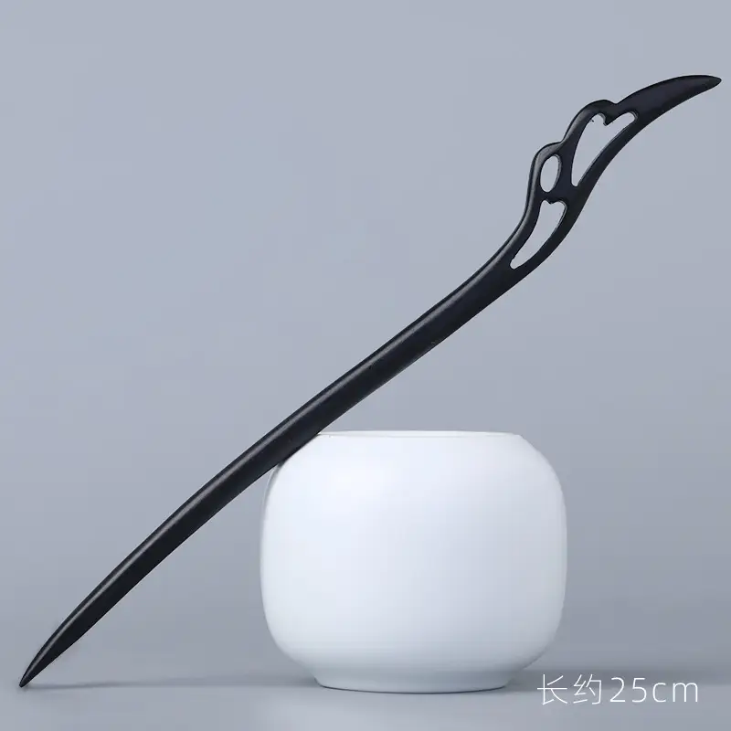Elongated Hairpin Ancient Style Ebony Chopsticks - Image 18