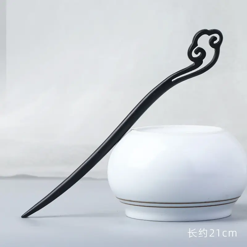 Elongated Hairpin Ancient Style Ebony Chopsticks - Image 20