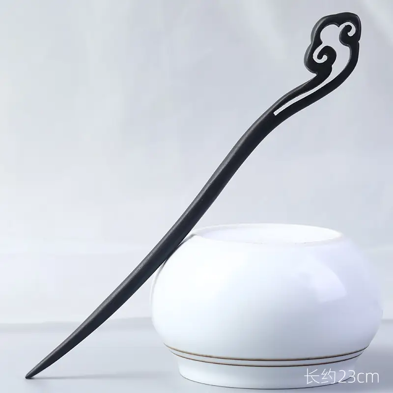 Elongated Hairpin Ancient Style Ebony Chopsticks - Image 21