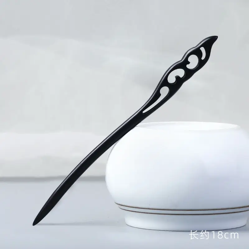 Elongated Hairpin Ancient Style Ebony Chopsticks - Image 22