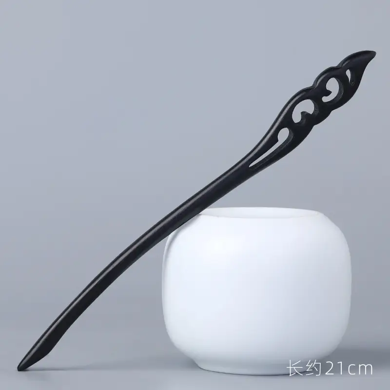 Elongated Hairpin Ancient Style Ebony Chopsticks - Image 23