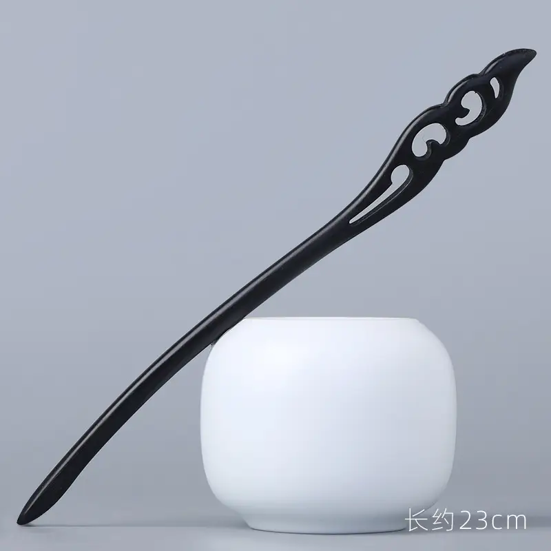 Elongated Hairpin Ancient Style Ebony Chopsticks - Image 24