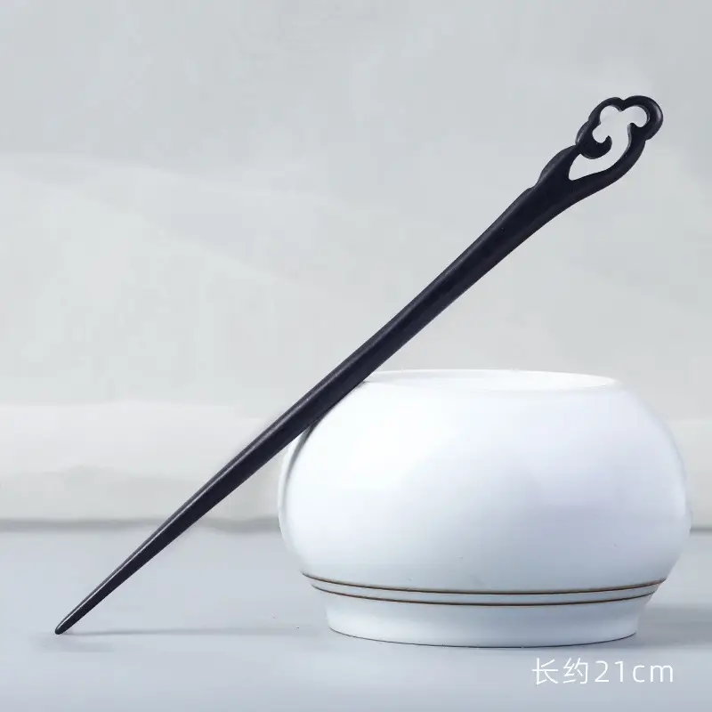Elongated Hairpin Ancient Style Ebony Chopsticks - Image 25