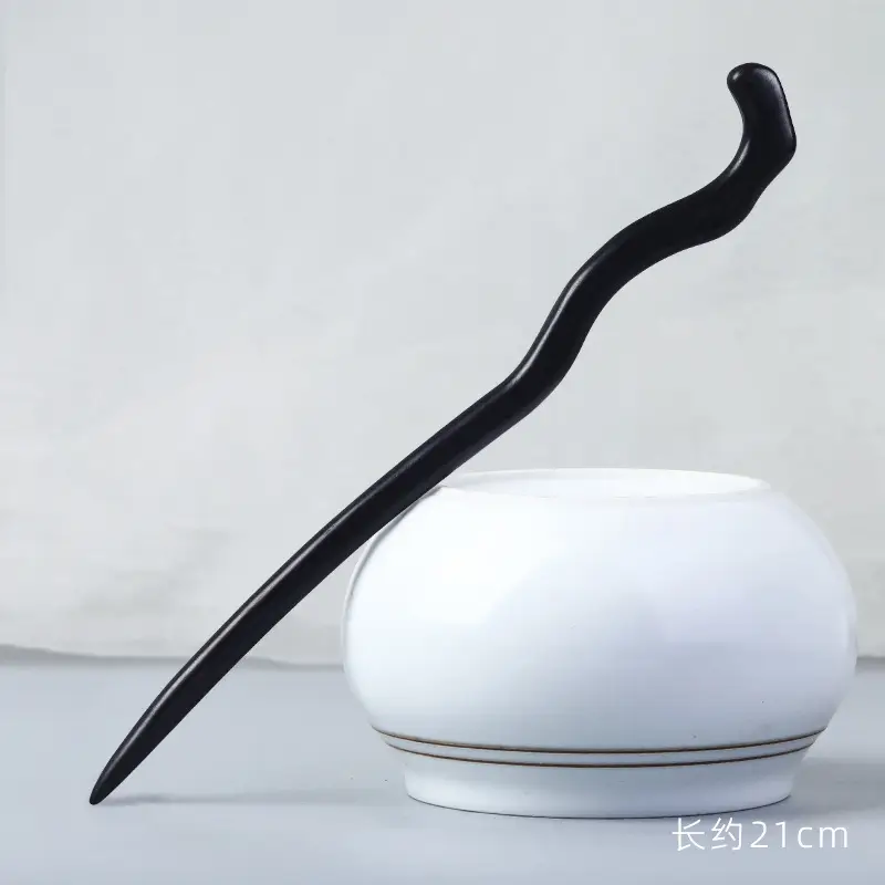 Elongated Hairpin Ancient Style Ebony Chopsticks - Image 27