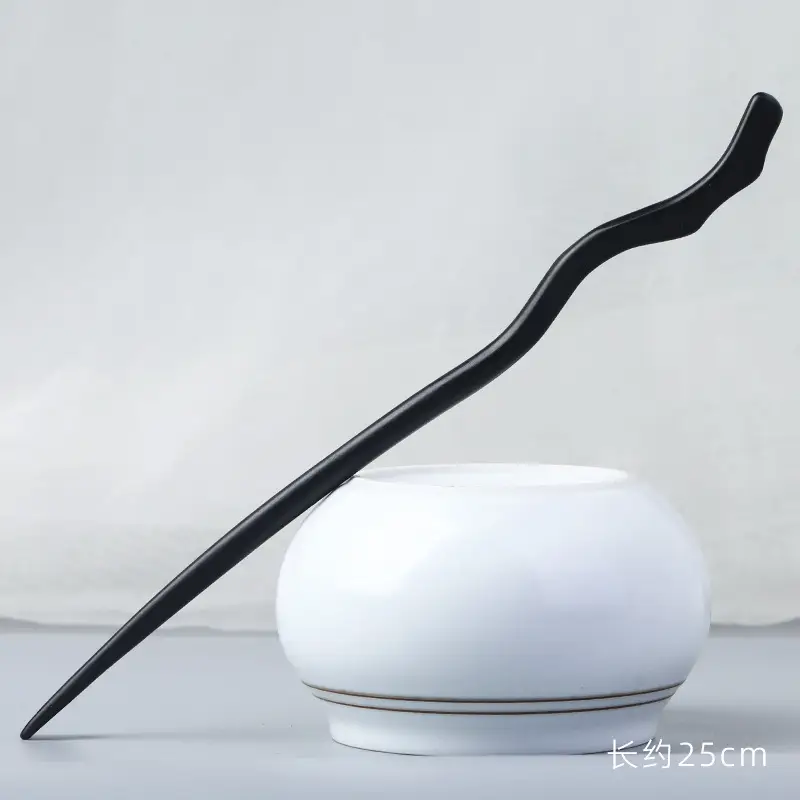 Elongated Hairpin Ancient Style Ebony Chopsticks - Image 4