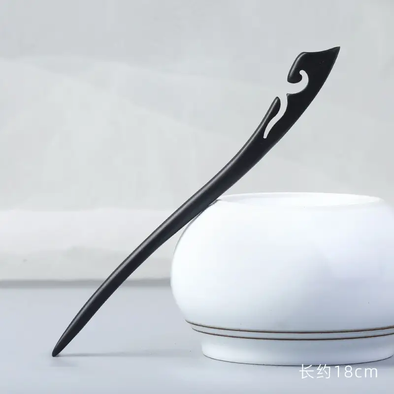Elongated Hairpin Ancient Style Ebony Chopsticks - Image 9