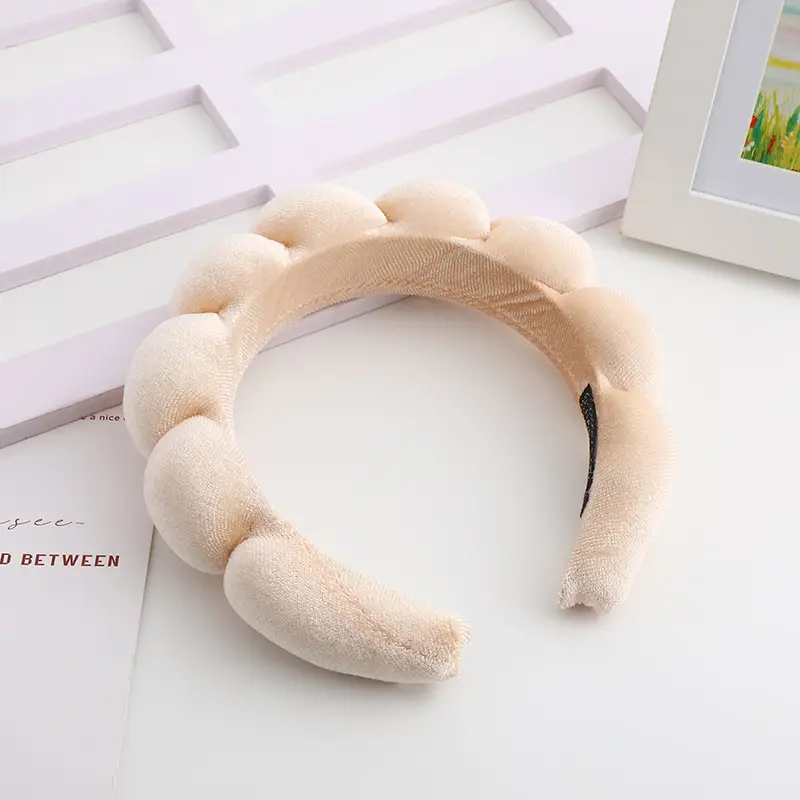 Korean Style Velvet Skull Top Headband with Sponges - Image 12