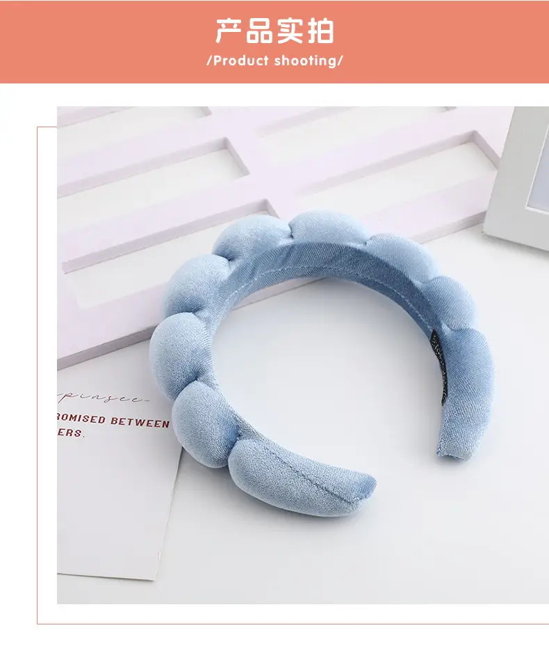 Korean Style Velvet Skull Top Headband with Sponges — feature 7