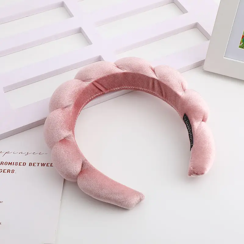 Korean Style Velvet Skull Top Headband with Sponges - Image 2