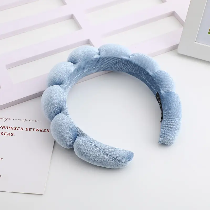 Korean Style Velvet Skull Top Headband with Sponges - Image 4