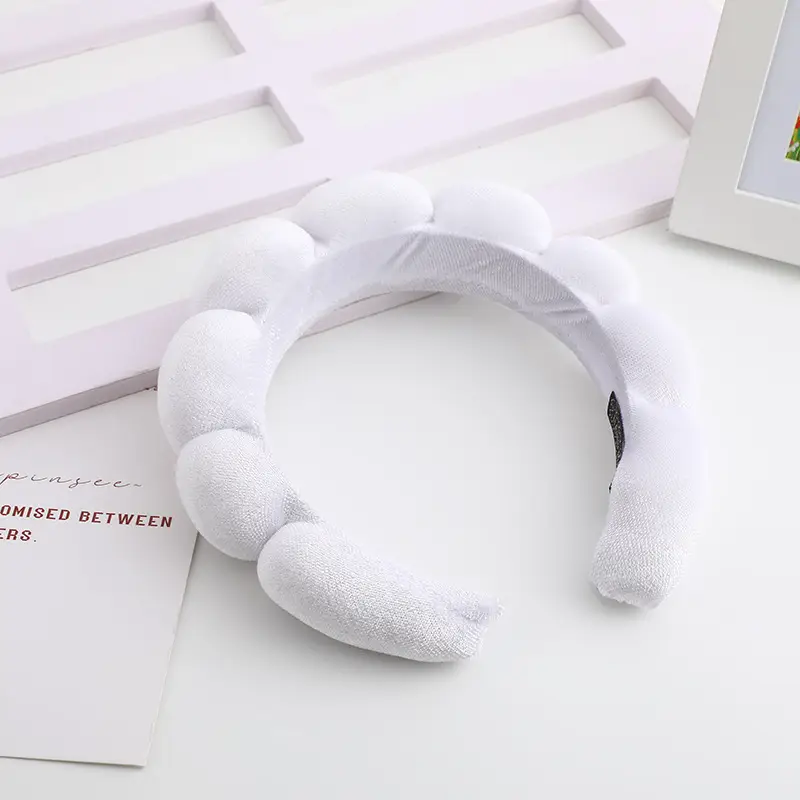 Korean Style Velvet Skull Top Headband with Sponges - Image 5