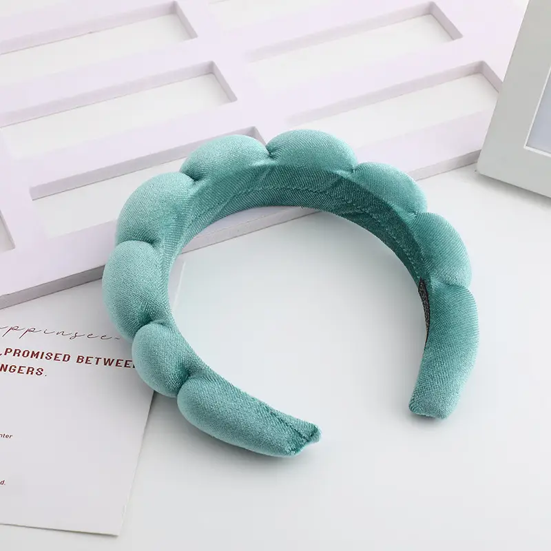 Korean Style Velvet Skull Top Headband with Sponges - Image 6