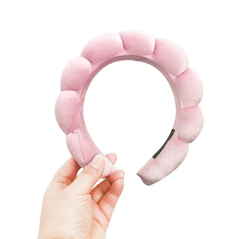 Korean Style Velvet Skull Top Headband with Sponges - Image 7