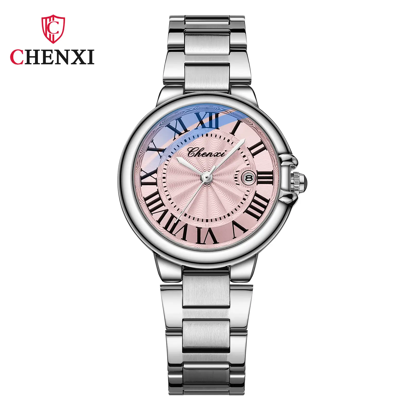 Chenxi Roman Couple Watches Blue Pink White Steel Belt - Image 4