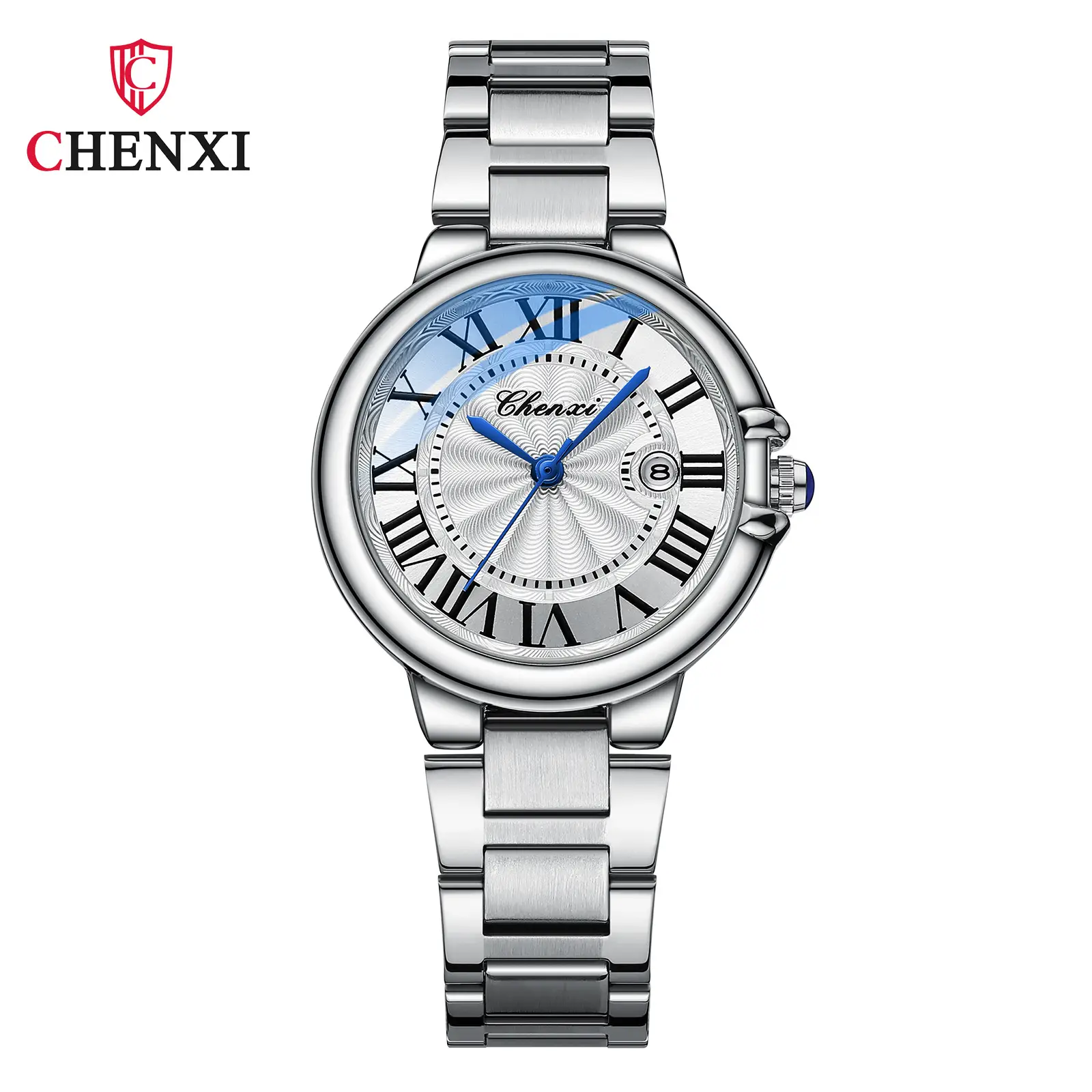 Chenxi Roman Couple Watches Blue Pink White Steel Belt - Image 2
