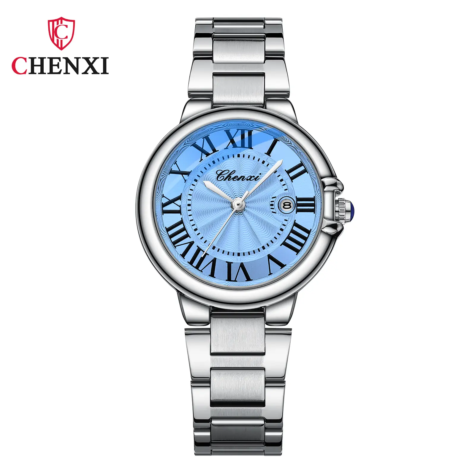 Chenxi Roman Couple Watches Blue Pink White Steel Belt - Image 3