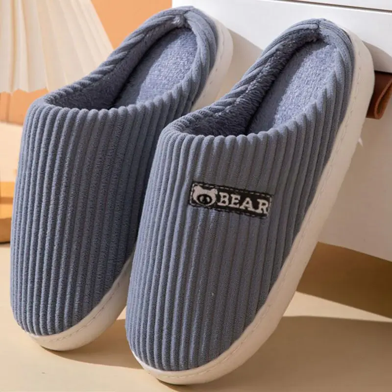 Cixi cotton slippers men's spring and autumn winter indoor home non-slip warm home couple winter plush women