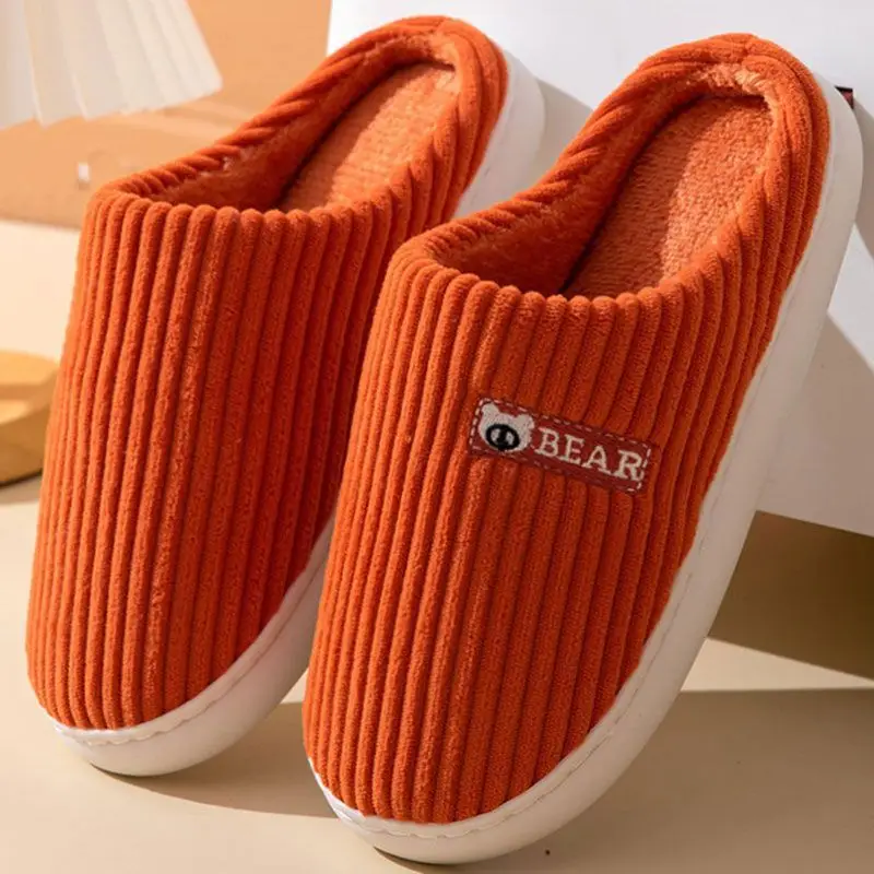 Cixi cotton slippers men's spring and autumn winter indoor home non-slip warm home couple winter plush women