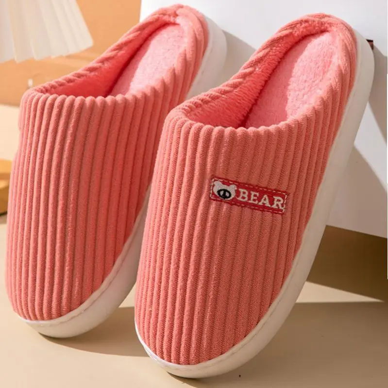 Cixi cotton slippers men's spring and autumn winter indoor home non-slip warm home couple winter plush women