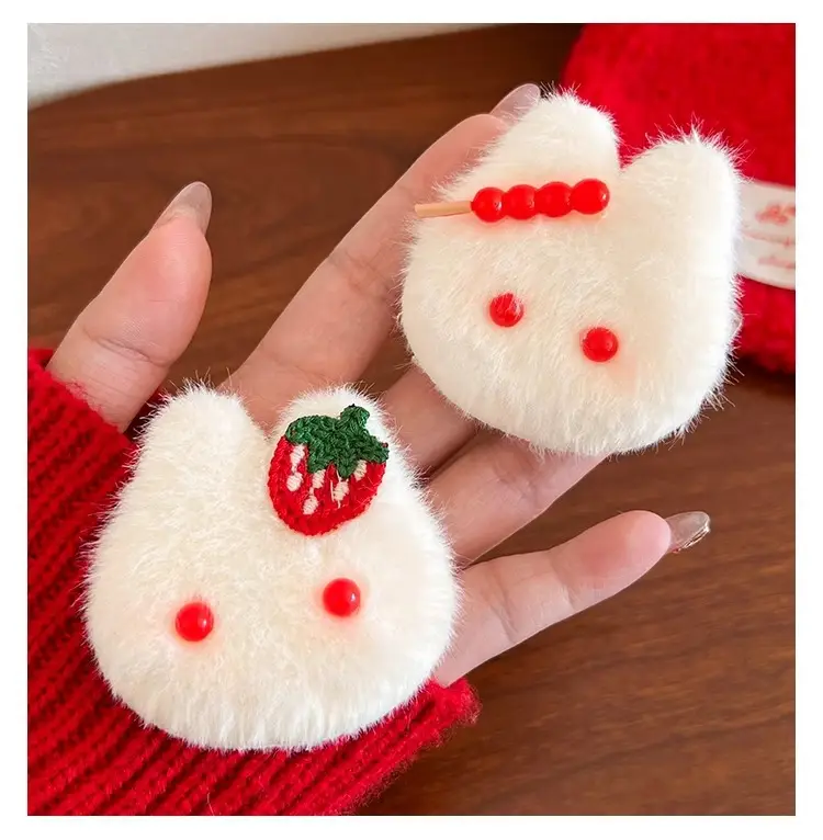 Autumn Winter Plush Hair Ring with Strawberry Design — feature 30