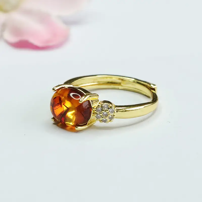 Guan Yu Natural Amber Ring for Women - Image 3