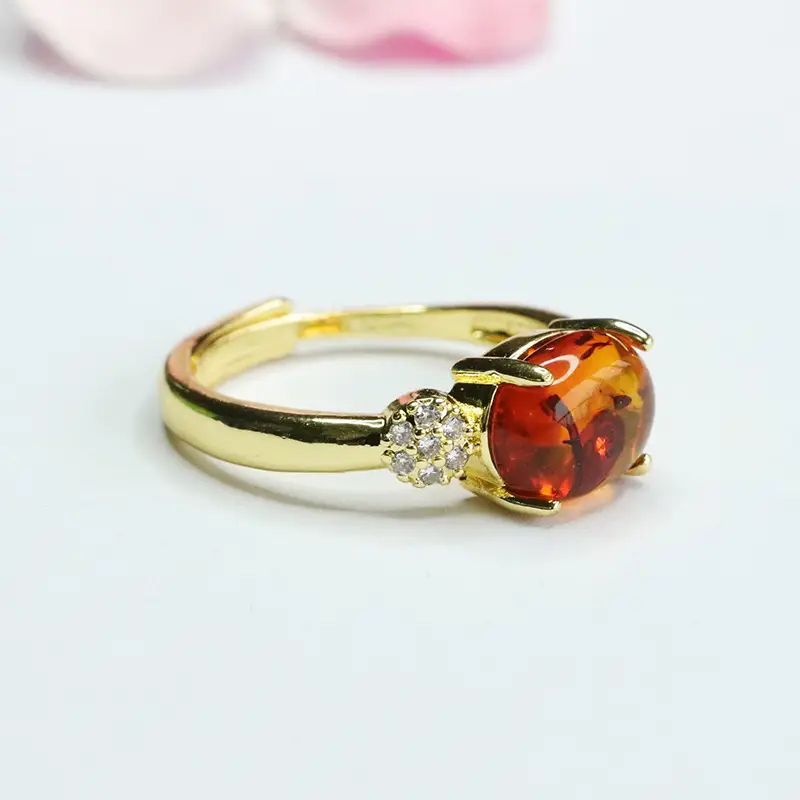 Guan Yu Natural Amber Ring for Women - Image 4