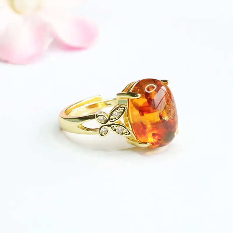 Guan Yu Natural Amber Ring for Women