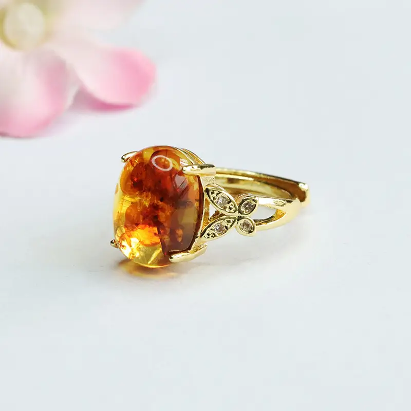 Guan Yu Natural Amber Ring for Women