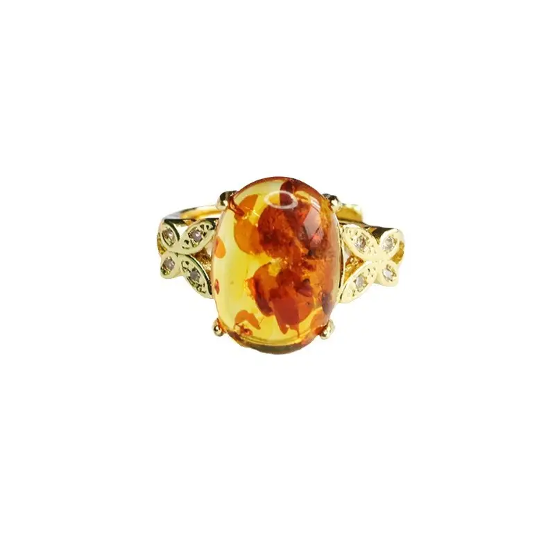 Guan Yu Natural Amber Ring for Women