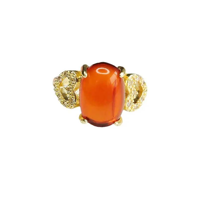 Guan Yu Natural Amber Heart Ring for Women - Image 6