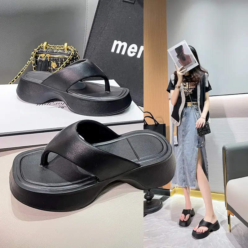 Thick-soled slippers women's summer wear thick-soled flip-flops step on excrement feeling thick-soled slippers eva slippers cross-border explosions - Image 7