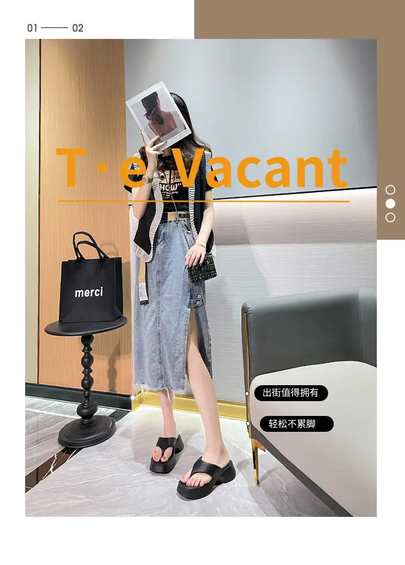 Thick-soled slippers women's summer wear thick-soled flip-flops step on excrement feeling thick-soled slippers eva slippers cross-border explosions — feature 1