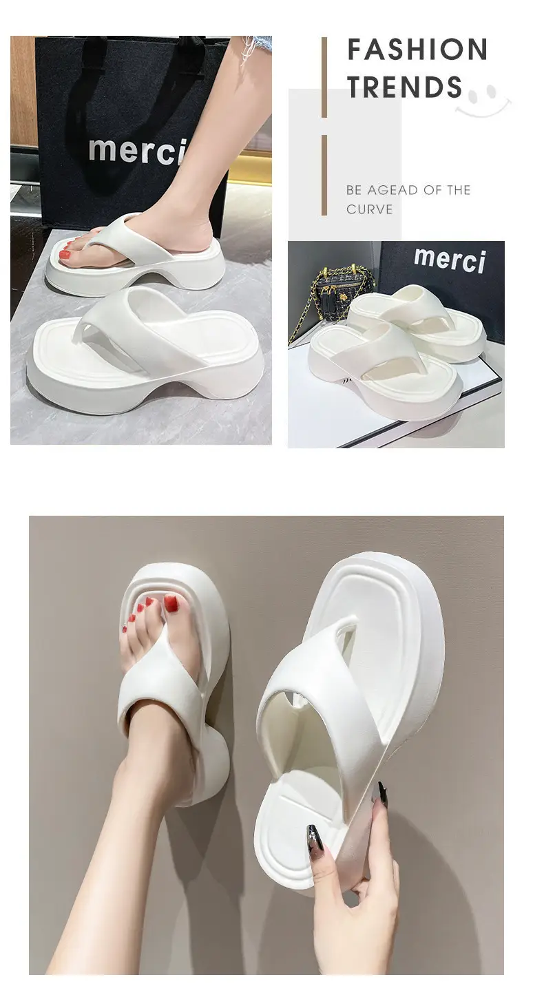Thick-soled slippers women's summer wear thick-soled flip-flops step on excrement feeling thick-soled slippers eva slippers cross-border explosions — feature 14